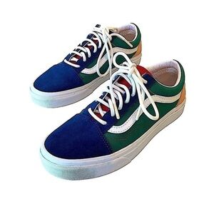 Vans old skool yacht club green blue red yellow low top sneakers size W 7.5 M 6